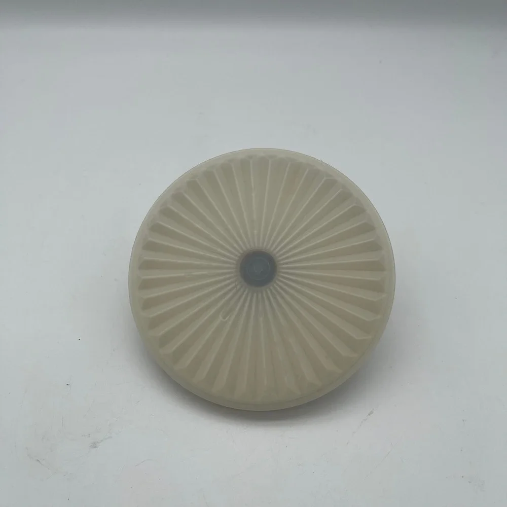 Tupperware Vintage Servalier Push Button Lid Almond Beige Brown Sunburst Seal